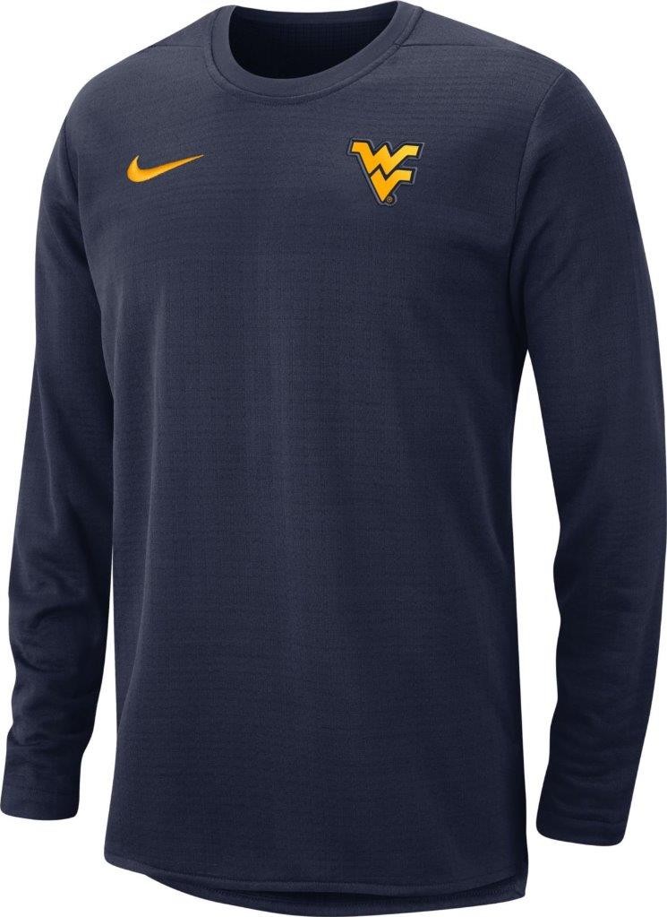 NEW MENS NIKE WVU WEST VIRGINIA MOUNTAINEERS SIDELINE PULLOVER SWEATSHIRT M