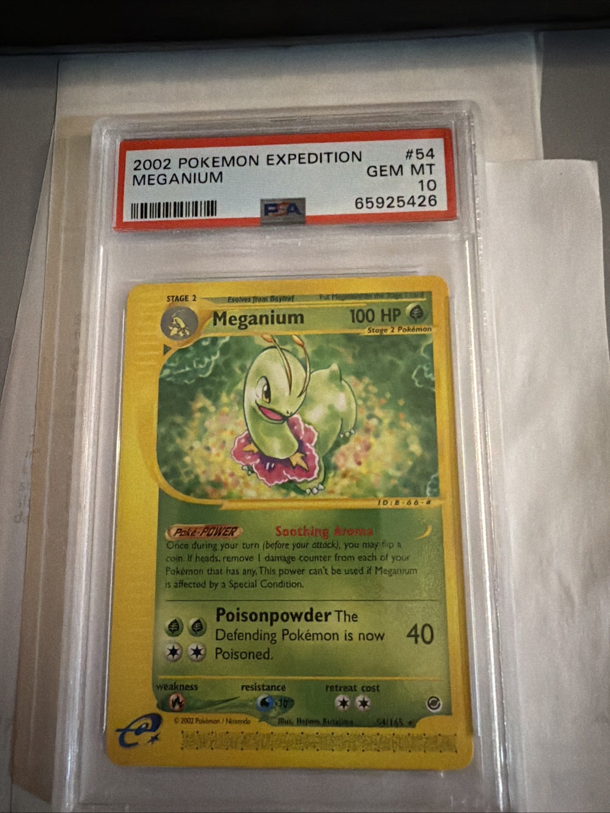 2002 POKEMON EXPEDITION #54 MEGANIUM PSA 10