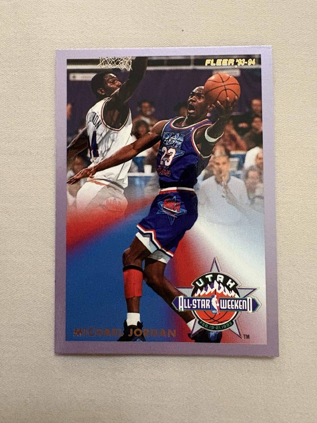 1993-94 Fleer MICHAEL JORDAN All-Stars Insert #5 of 24 All-Star Weekend BULLS 1993-94 Fleer MICHAEL JORDAN All-Stars Insert #5 of 24 All-Star Weekend BULLS