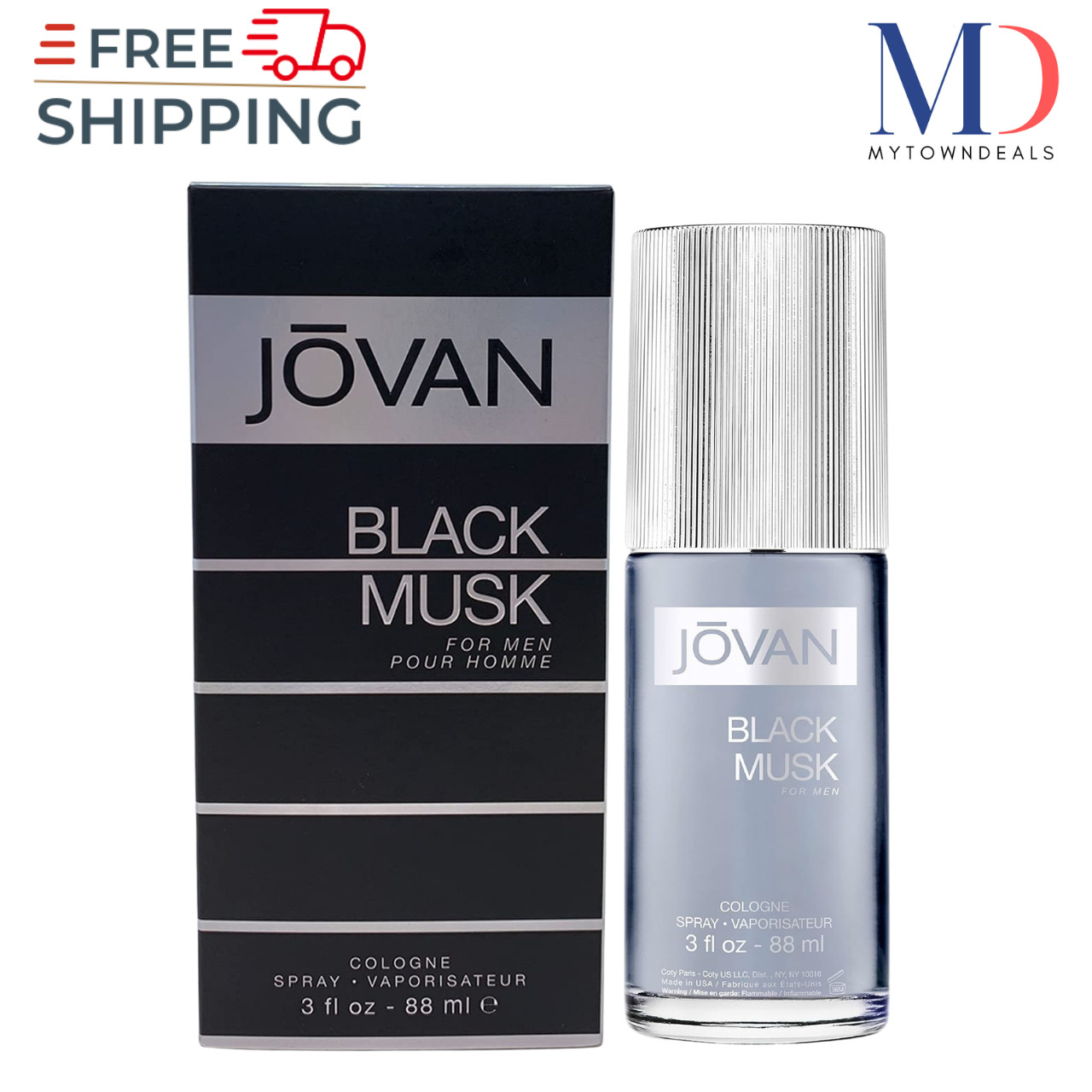 Jovan Black Musk Cologne Spray for Men 3.0 oz - 1 Pack