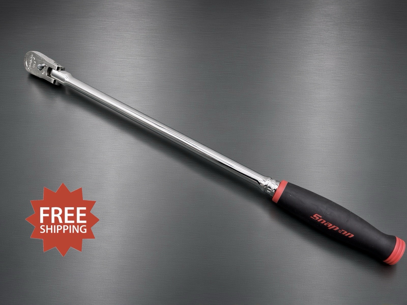 Snap On Tools FHLLF80 3/8” Drive RED Soft Grip EXTRA-LONG Flex Head Ratchet NEW Snap On Tools FHLLF80 3/8” Drive RED Soft Grip EXTRA-LONG Flex Head Ratchet NEW
