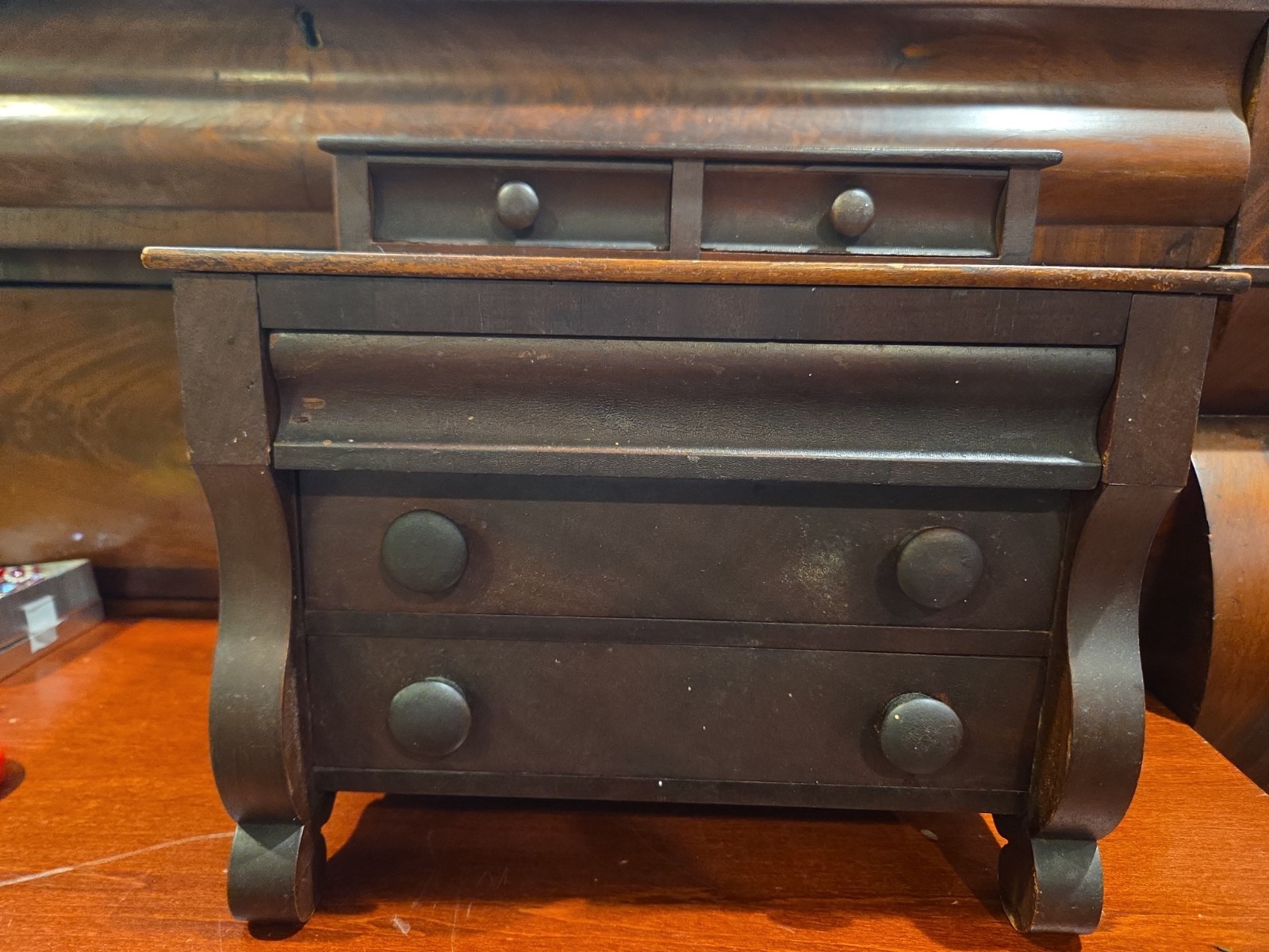 Antique 19thC Miniature American Empire Chest Dresser Salesman Sample Folk Art Antique 19thC Miniature American Empire Chest Dresser Salesman Sample Folk Art