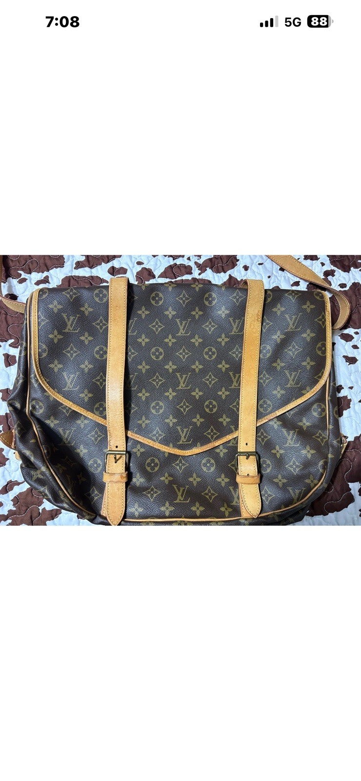 Vintage Louis Vuitton Monogram Saumur 43 Crossbody Bag - Made in France Feb 1988
