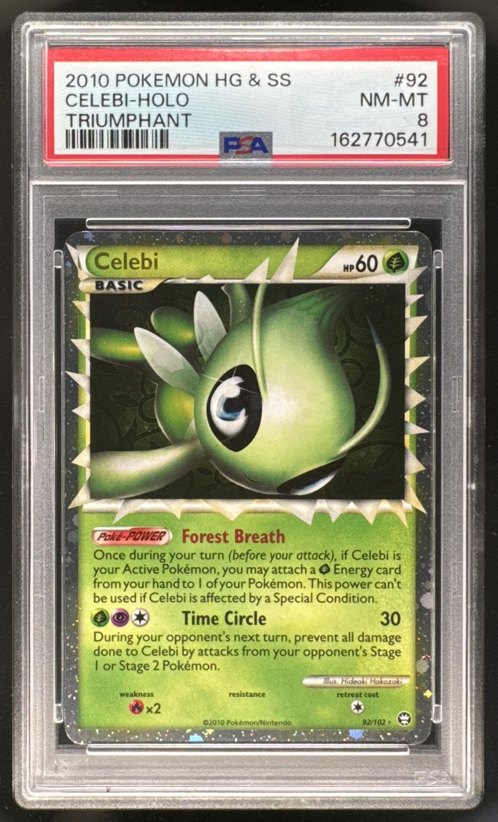 2010 Pokemon HeartGold & SoulSilver #92 Celebi-Holo Triumphant PSA 8