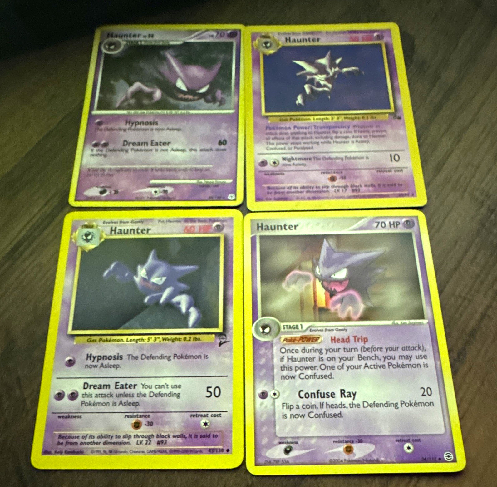 Haunter Fossil Lot of 4 1st Edition Psychic Regular English 1999 20/62 21/62