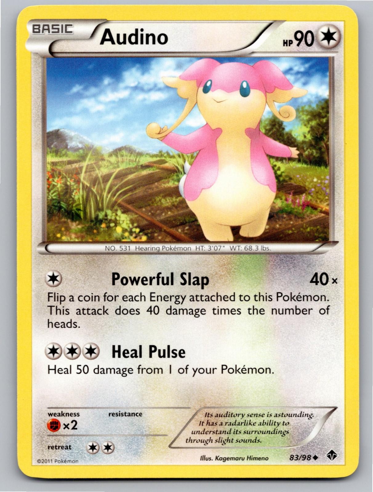 2011 POKEMON EMERGING POWERS AUDINO 83/98 UC NM A103376 FREE S&H 2011 POKEMON EMERGING POWERS AUDINO 83/98 UC NM A103376 FREE S&H
