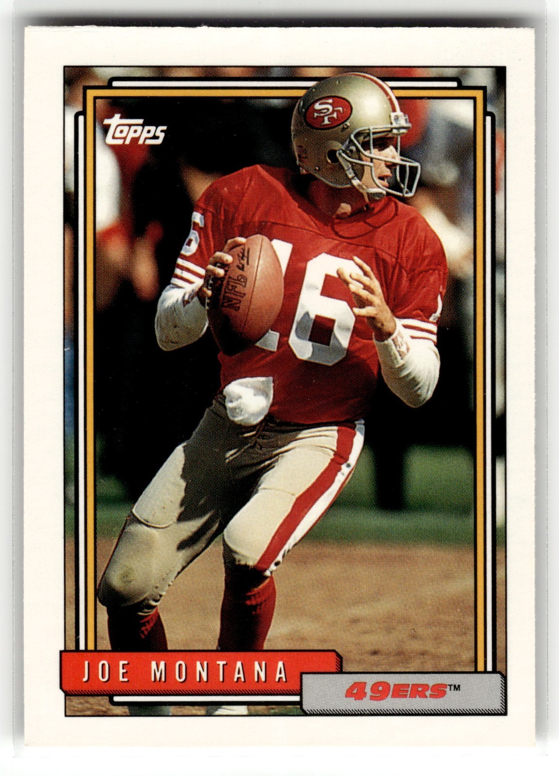 Joe Montana 1992 Topps #719 San Francisco 49ers Notre Dame HOF
