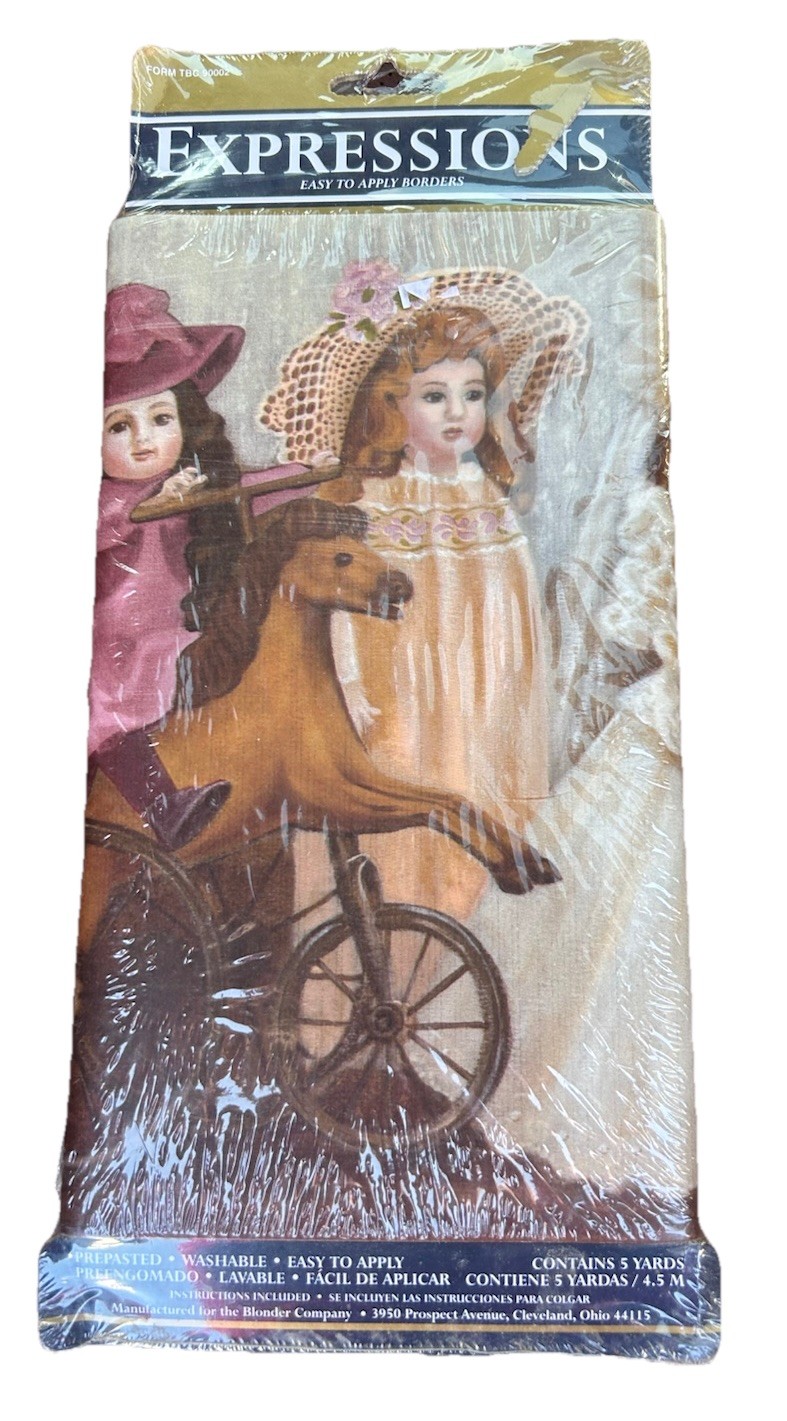 Vintage Expressions Waller Paper Borders Antique Doll Pattern 5yds #SB10103B NOS