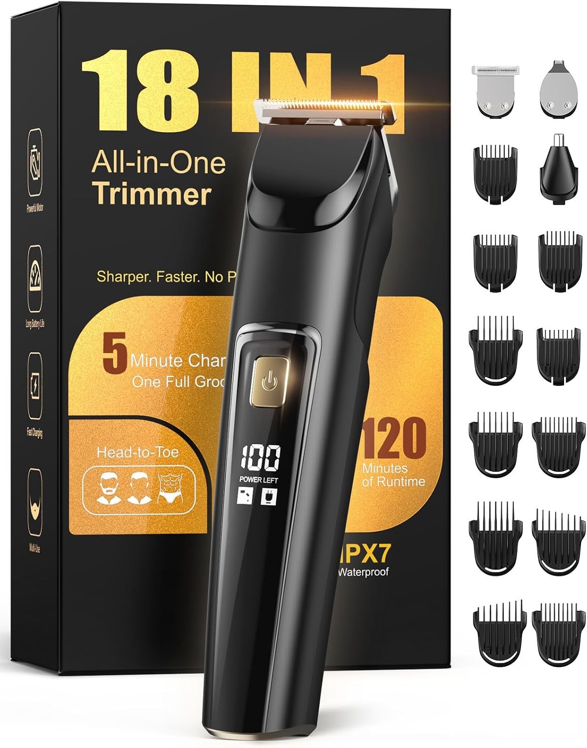 Men\'s All-in-One Beard Trimmer Kit, Waterproof Cordless Hair Clipper Men\'s All-in-One Beard Trimmer Kit, Waterproof Cordless Hair Clipper