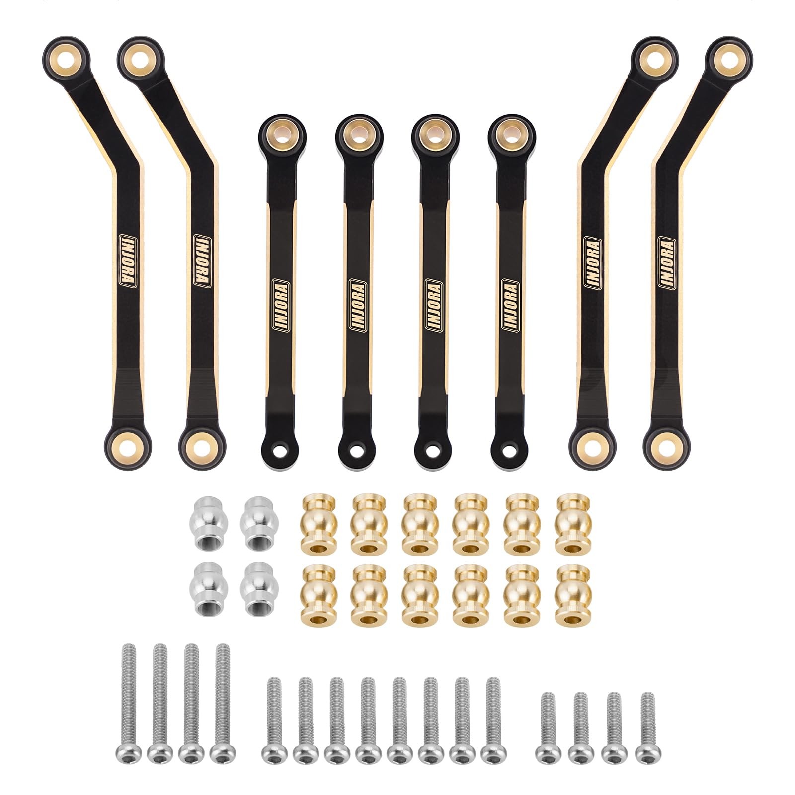 INJORA Black Brass High Clearance Chassis Links 39g Heavy Brass Links for FMS
