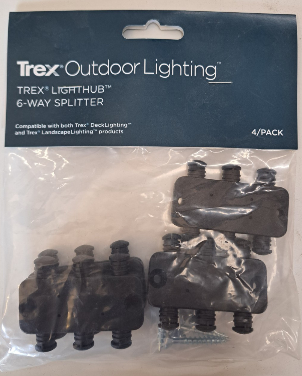 TREX OUTDOOR LIGHTING LIGHTHUB 6-WAY SPLITTER 4/PACK DL6SPLIT4PK TREX OUTDOOR LIGHTING LIGHTHUB 6-WAY SPLITTER 4/PACK DL6SPLIT4PK