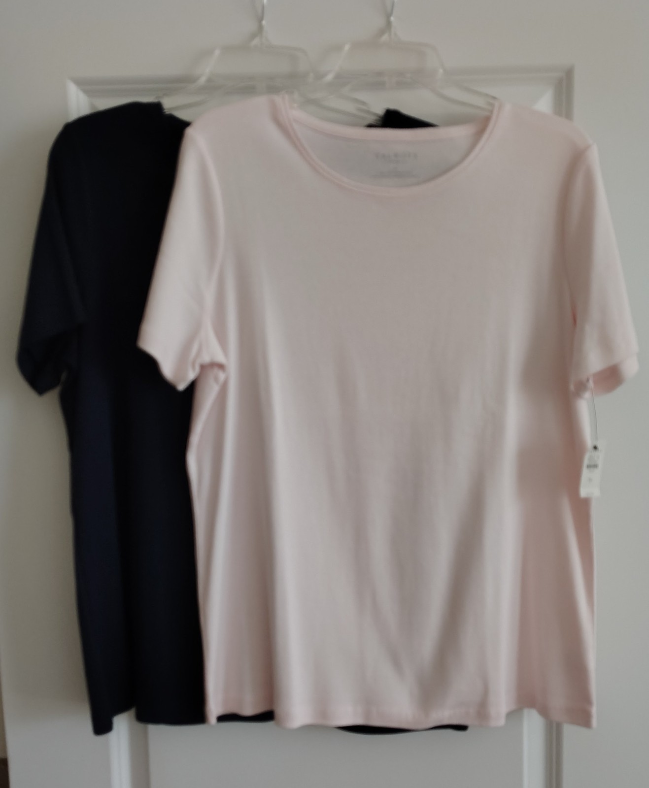 Talbots Set of 100% Cotton Tees 1 Pink 1 Navy Blue Womens 1X NWT