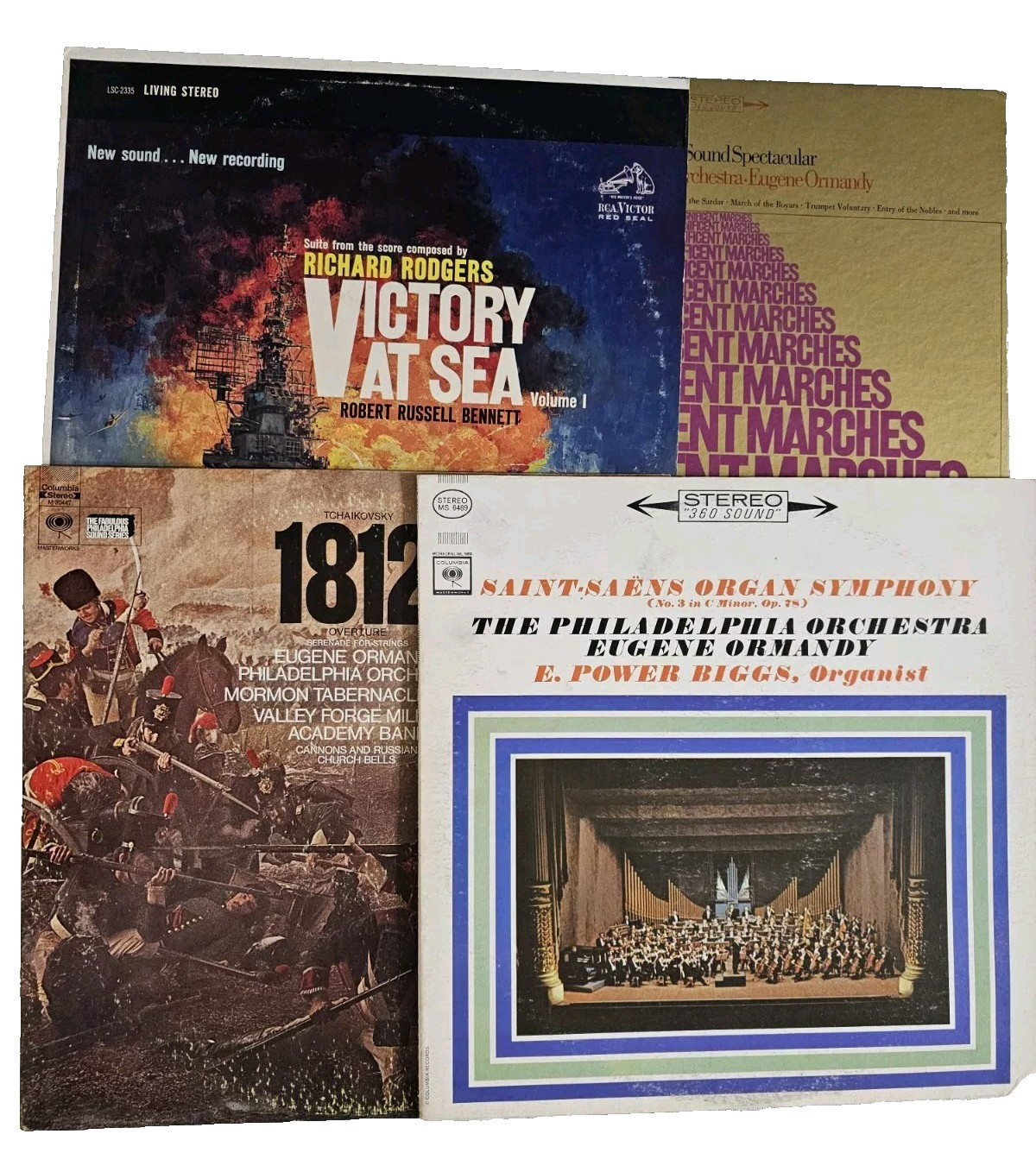 4 Classical, Marching Brass, Symphony Music Albums, Vintage