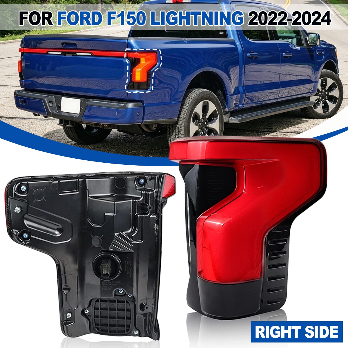 Right Side LED Tail Light For 2022-2024 Ford F150 LIGHTNING LED Rear Tail Lamp