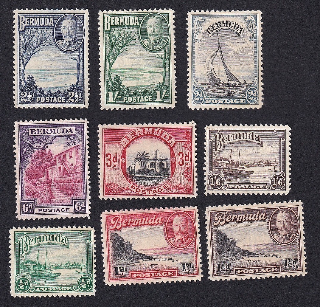 Bermuda KGV 1936-47 set of 9 mint no gum. SG 98-106 £35 Bermuda KGV 1936-47 set of 9 mint no gum. SG 98-106 £35