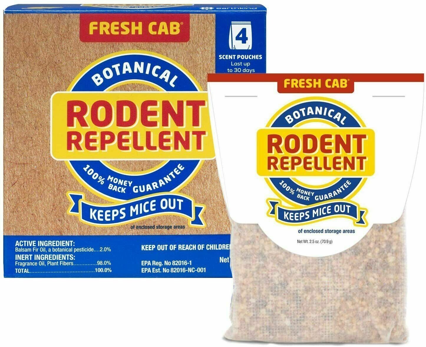 4 Pouch Box Fresh Cab Botanical Mouse Rodent Control Repellent 4 units 4 Pouch Box Fresh Cab Botanical Mouse Rodent Control Repellent 4 units