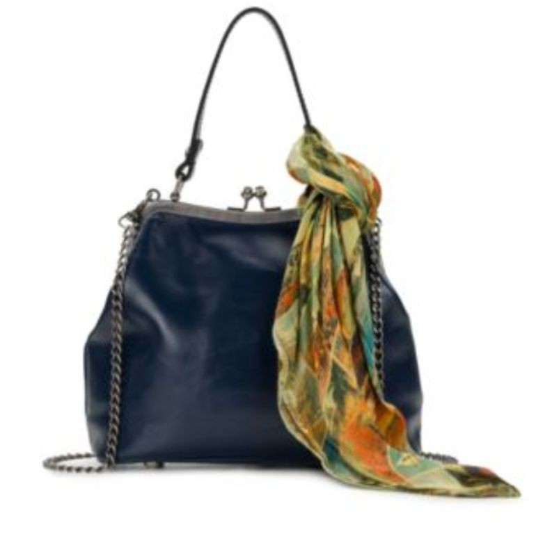 $129. Patricia Nash Laureana Distressed Leather Frame Denim Blue