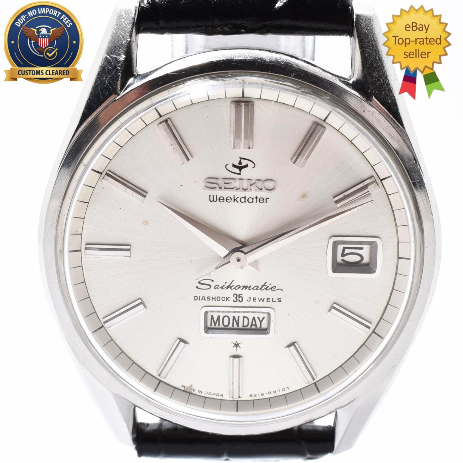Vintage [Exc+5] SEIKO 6218-8970 Seikomatic Silver Dial 37mm Automatic Mens Watch