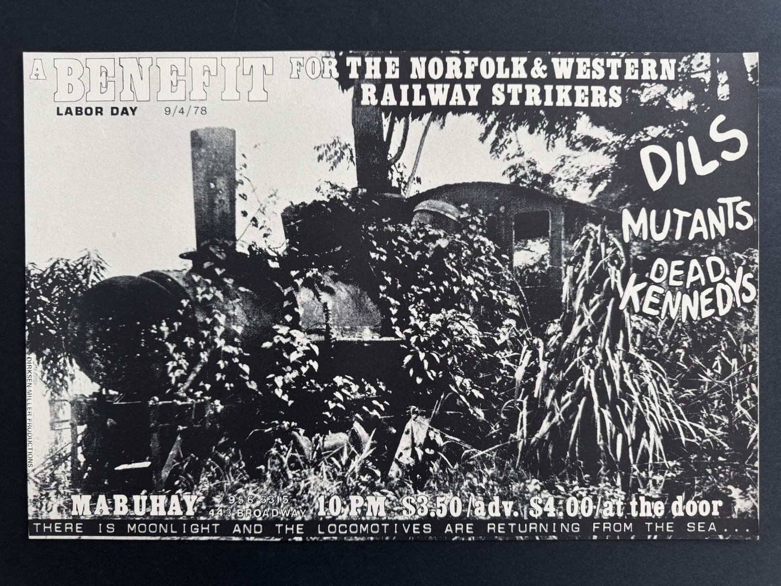 1978 Dead Kennedys Dils Mutants Mabuhay Gardens SF Punk Concert Flyer