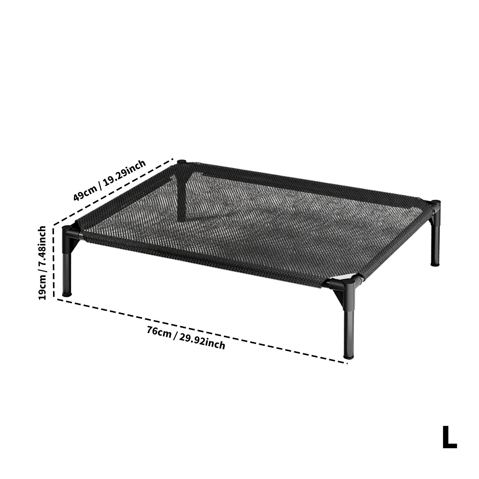 Elevated Dog Bed Washable Breathable Mesh Metal Frame Raised Cot for Large Dogs