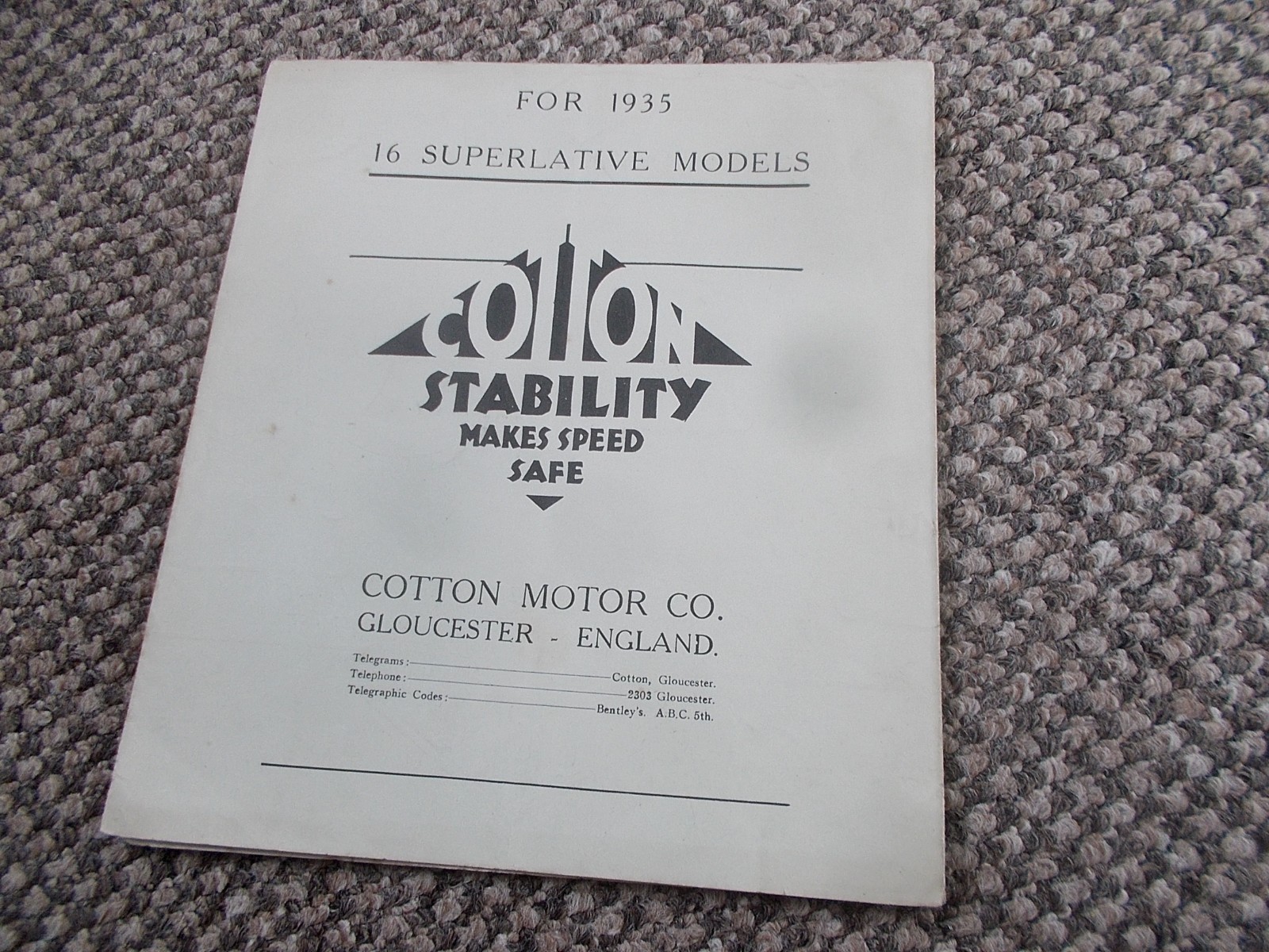 Vintage British Motorcycle Sales Brochure COTTON 1934 .