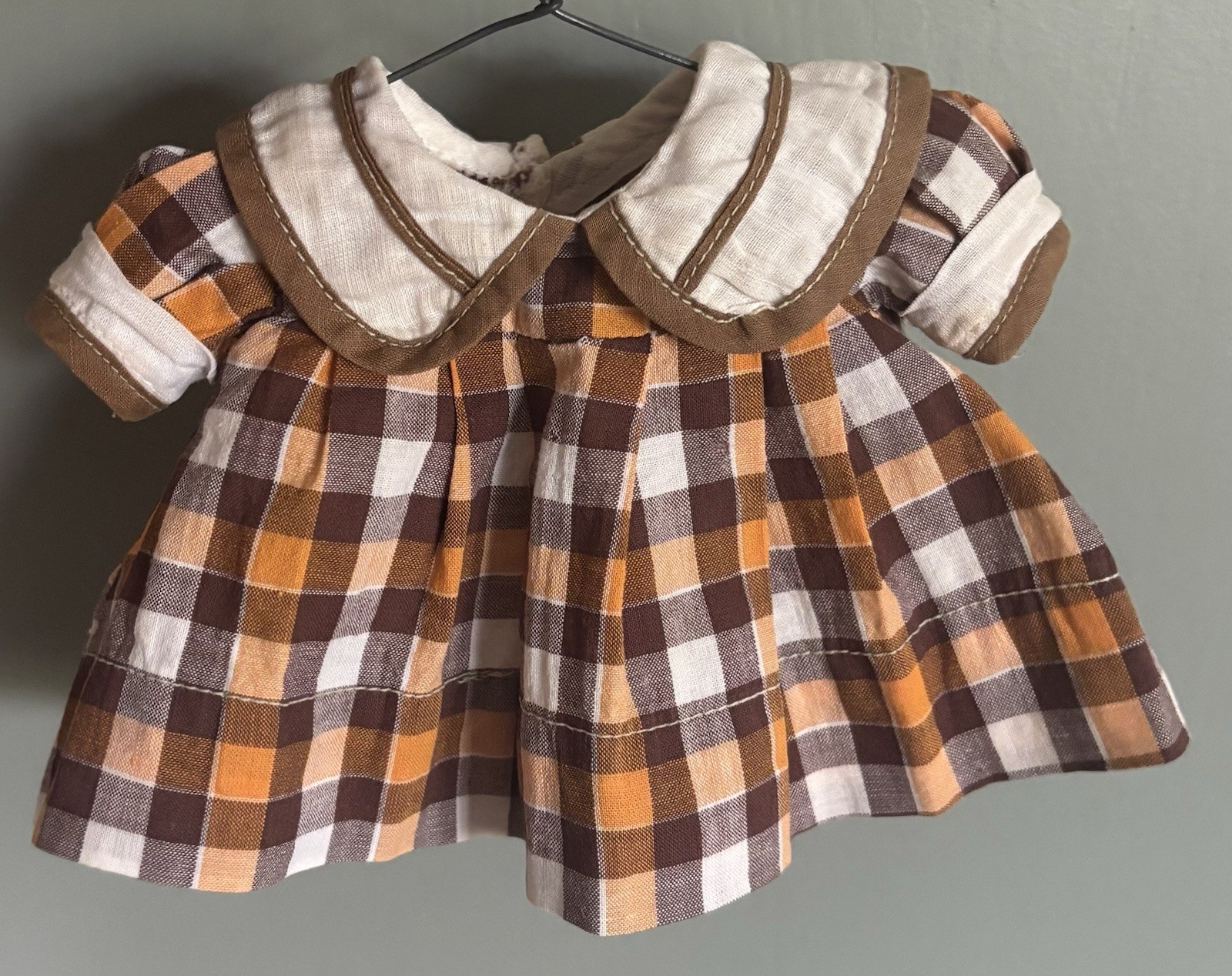 Vintage 13” Shirley Temple Doll Dress Ideal Tagged Original 1930’s Plaid clothes
