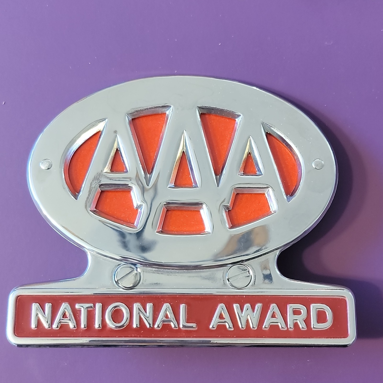Vintage 1953 AAA National Award Trunk Lid Emblem– Original Box & Inst NOS Chrome
