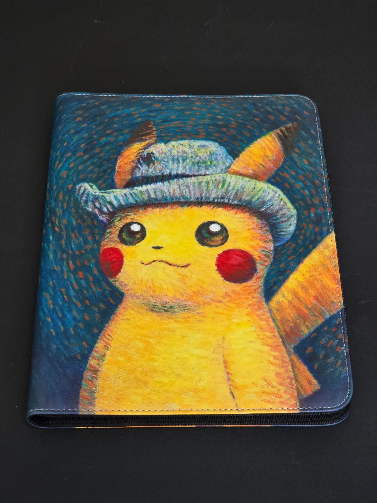 Pikachu With Grey Felt Hat Van Gogh Limited Edition Custom Pokémon Card Binder
