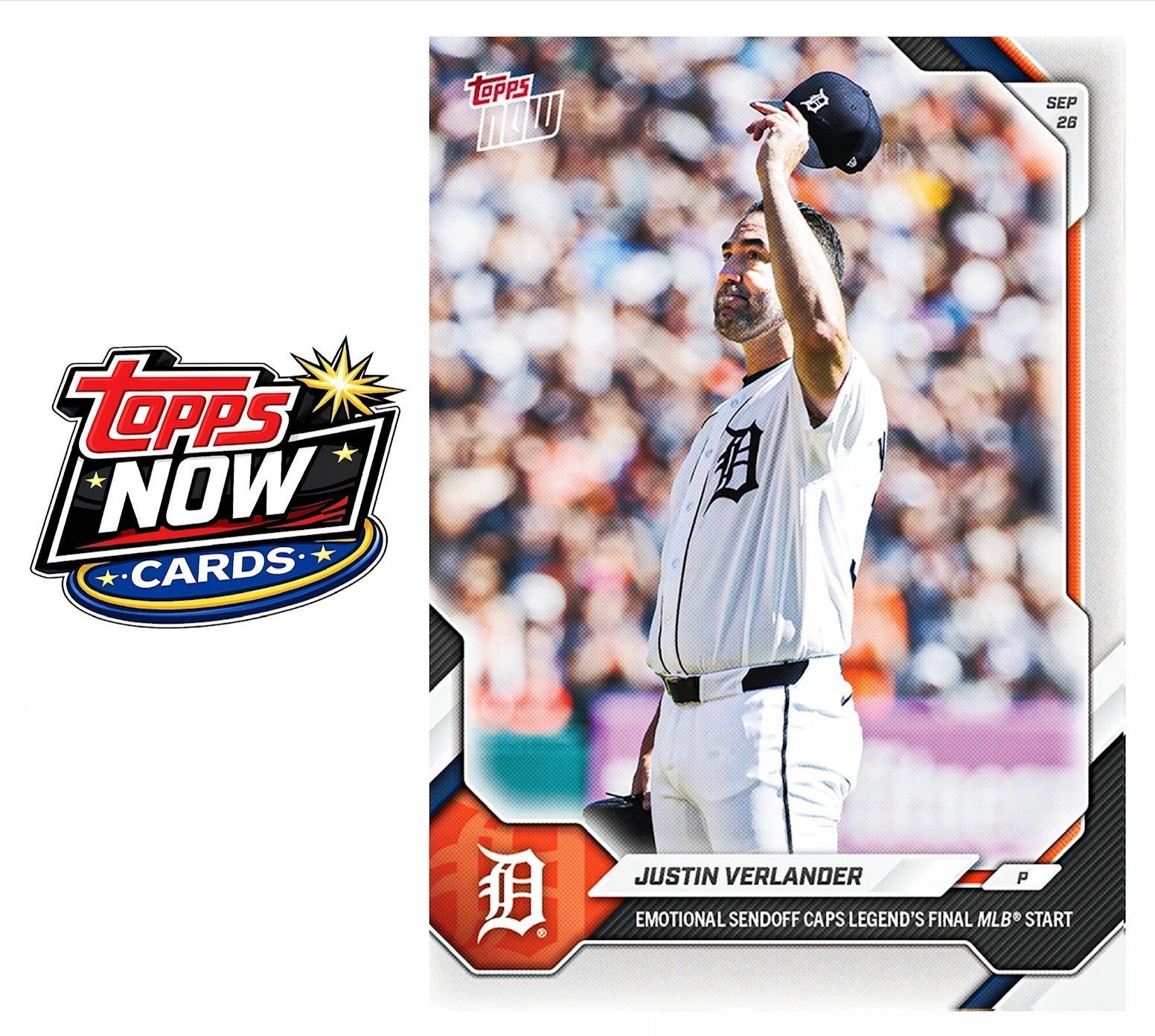 2026 Topps Now MLB #726 Justin Verlander Detroit Tigers Last Game - PRESALE