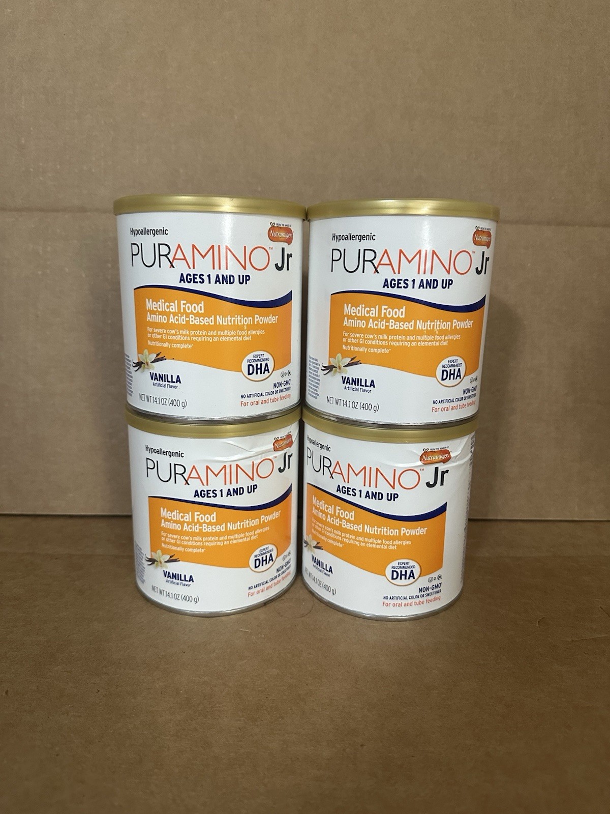 (4 Cans) PurAmino Jr Vanilla 14.1oz Exp 11/26 (4 Cans) PurAmino Jr Vanilla 14.1oz Exp 11/26