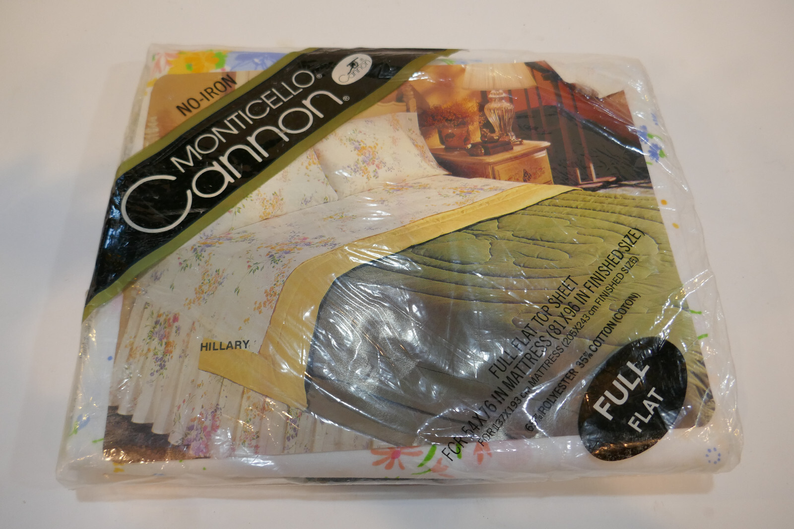 Vintage Cannon Monticello Floral Print Flat Sheet Full Size NOS in Package Vintage Cannon Monticello Floral Print Flat Sheet Full Size NOS in Package