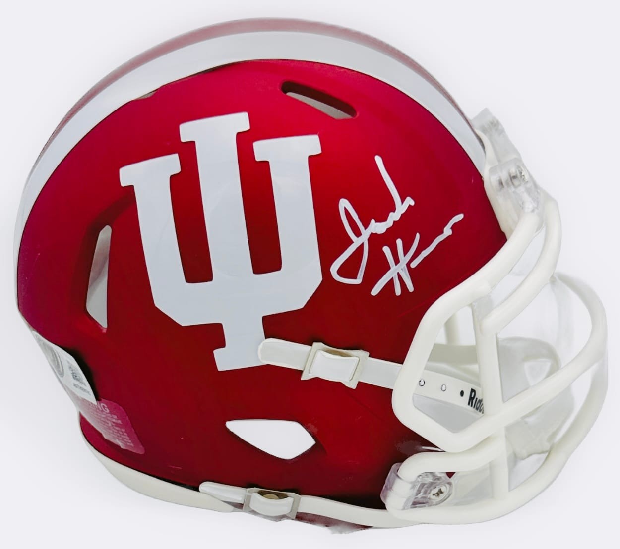 Josh Hoover Signed Indiana Hoosiers Mini Football Helmet Autograph BAS J57