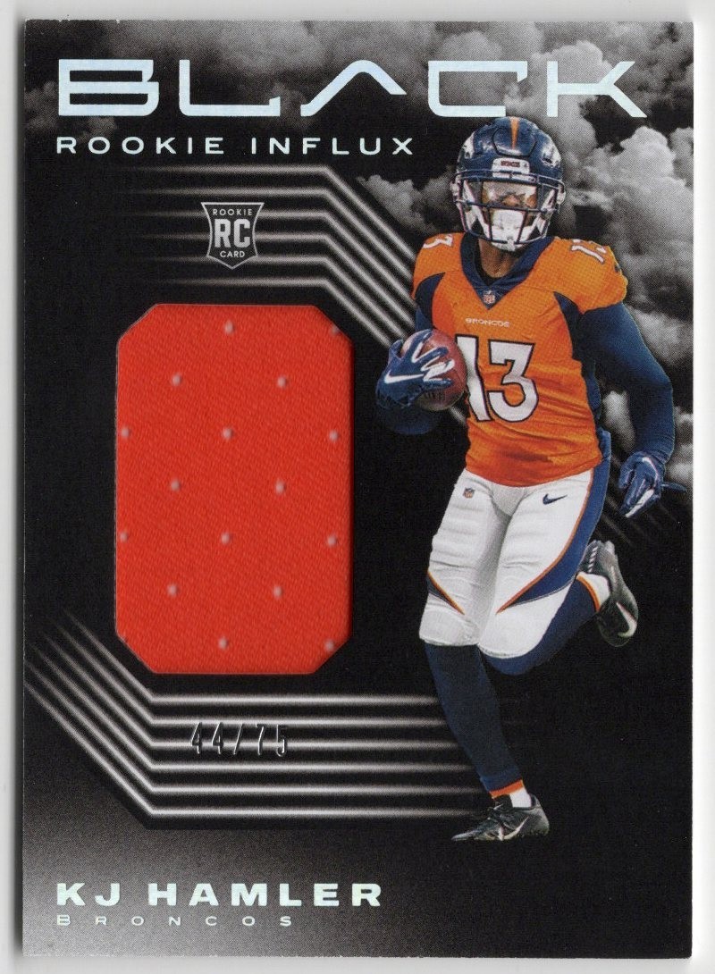 2020 Panini Black - Rookie Influx Materials KJ Hamler #RI24 44/75 (MEM, RC) 2020 Panini Black - Rookie Influx Materials KJ Hamler #RI24 44/75 (MEM, RC)