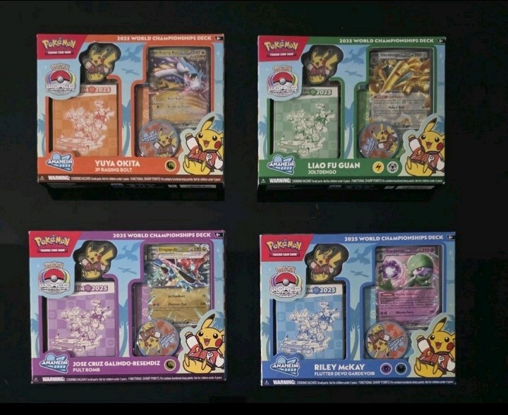 Pokémon TCG 2025 World Championships Deck Lot of 4, English, Pikachu Pokémon TCG 2025 World Championships Deck Lot of 4, English, Pikachu