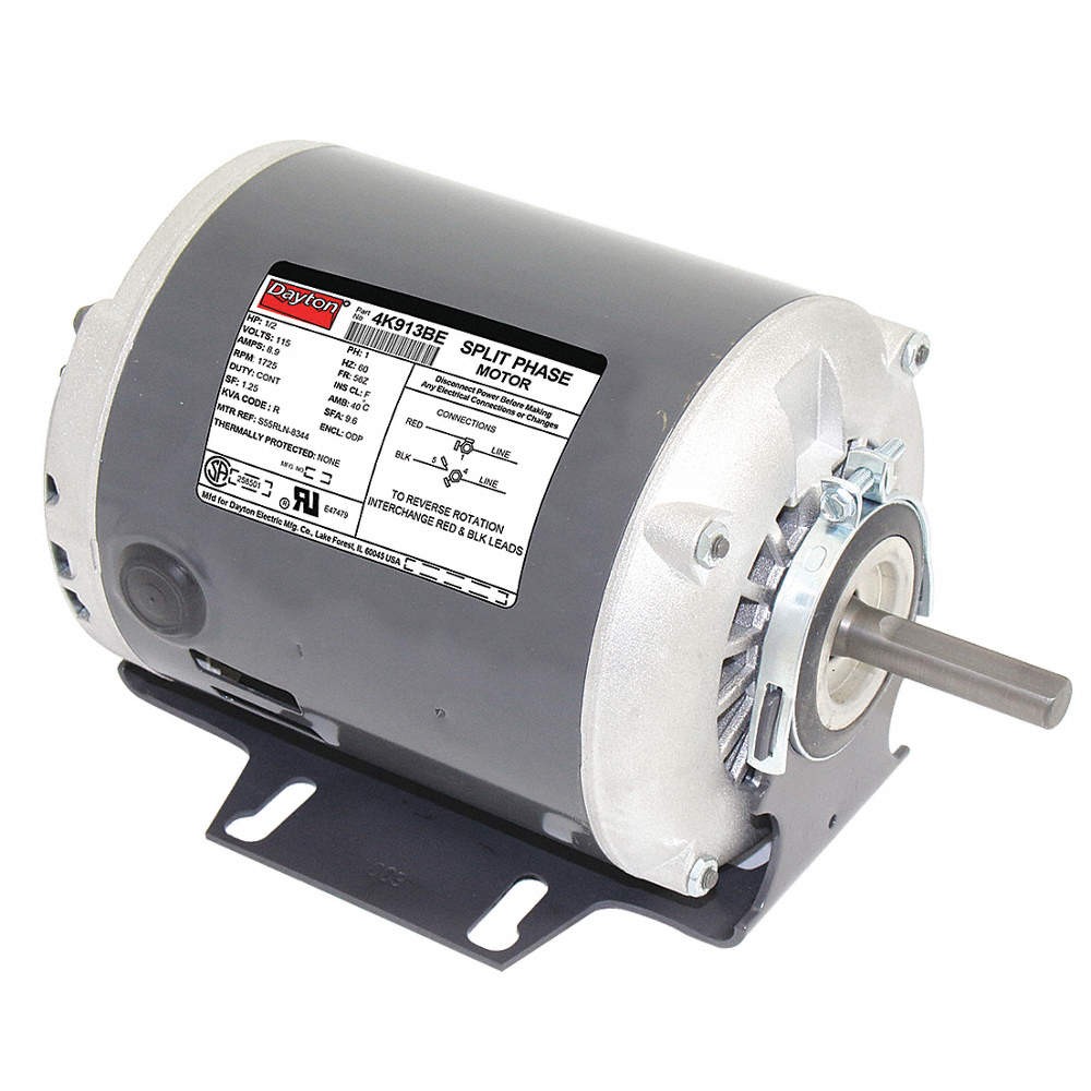 DAYTON 4K913 GP Motor,1/2 HP,1,725 RPM,115V AC,56Z 4K913