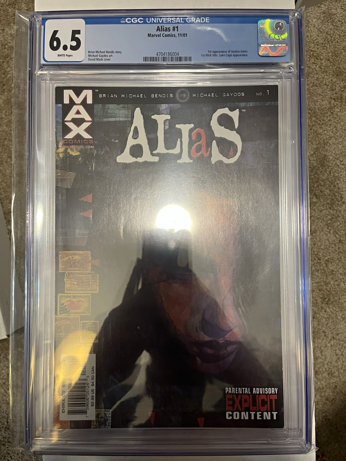 Alias #1 CGC 6.5 1st Jessica Jones 1st MAX Marvel Comics 2001