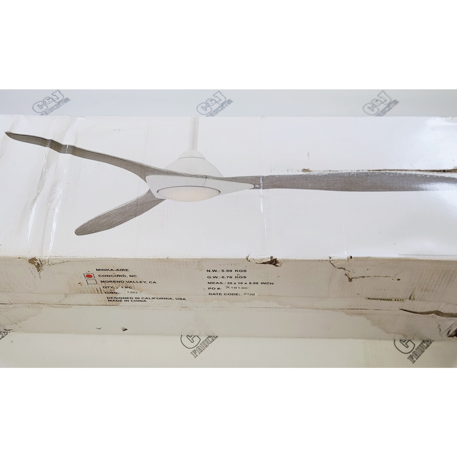 Minka Aire F868L-CL/CL Sleek 6006 CFM Smart Ceiling Fan - Coal
