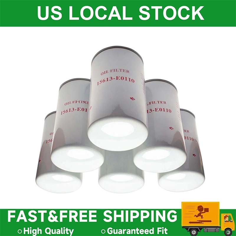 6PCS Oil Filter 15613E0110 15613-E0110 Fit For Hino 258 268 338 2005-2020