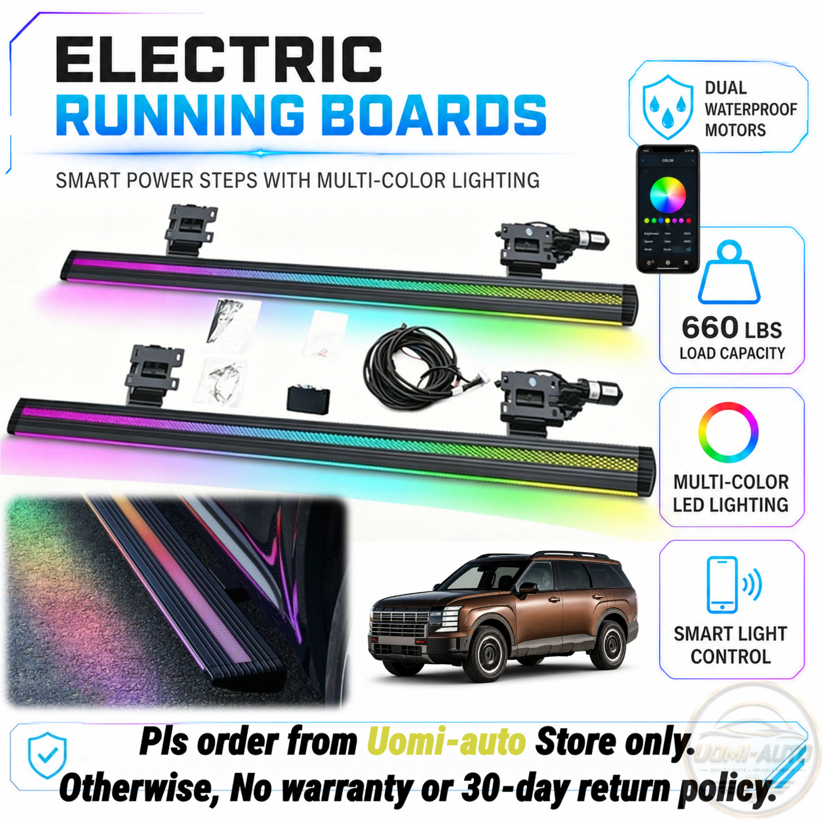 Power Running Board Fit for Hyundai Palisade 2026+ W Dual LED electric Side Step Power Running Board Fit for Hyundai Palisade 2026+ W Dual LED electric Side Step