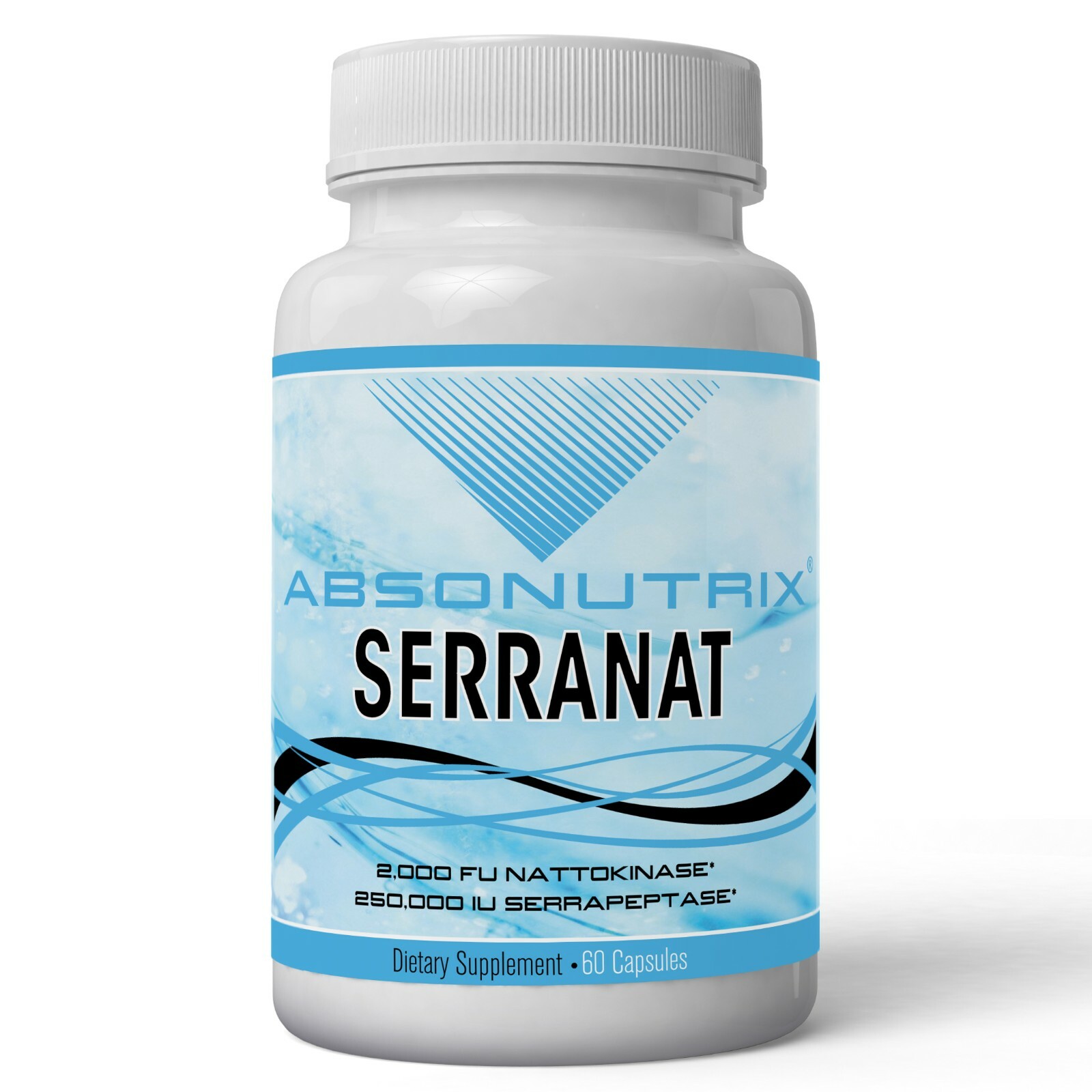 2 Absonutrix Serranat 60 cap Nattokinase 2000 serrapeptase 250,000iu 600mg heart