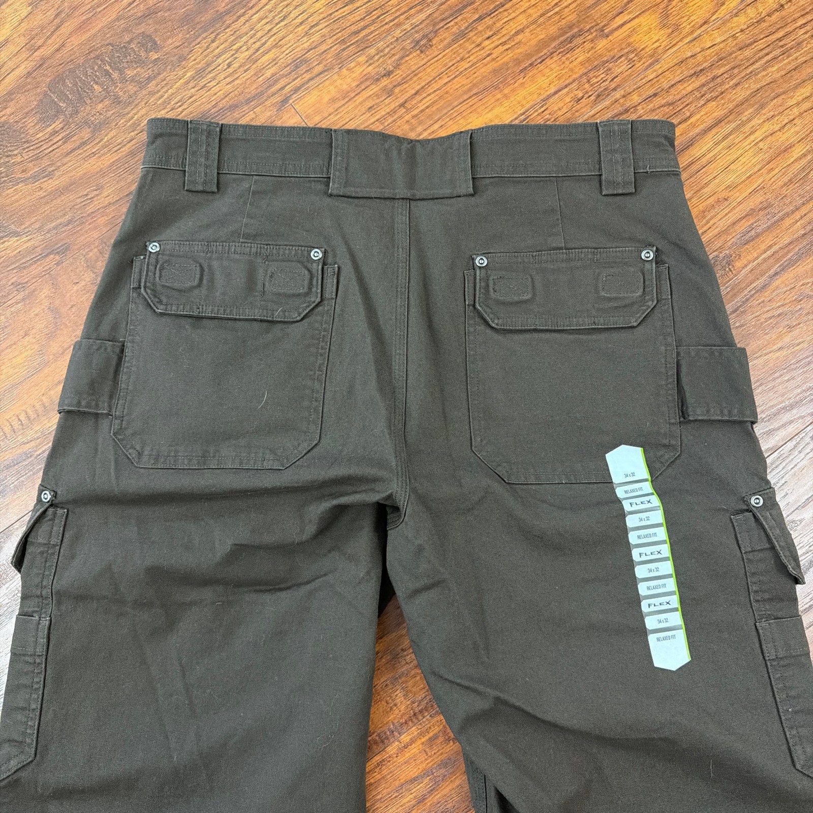 Duluth Pants Mens 34 Brown Flex Fire Hose Carpenter Relaxed Fit Stretch Workwear