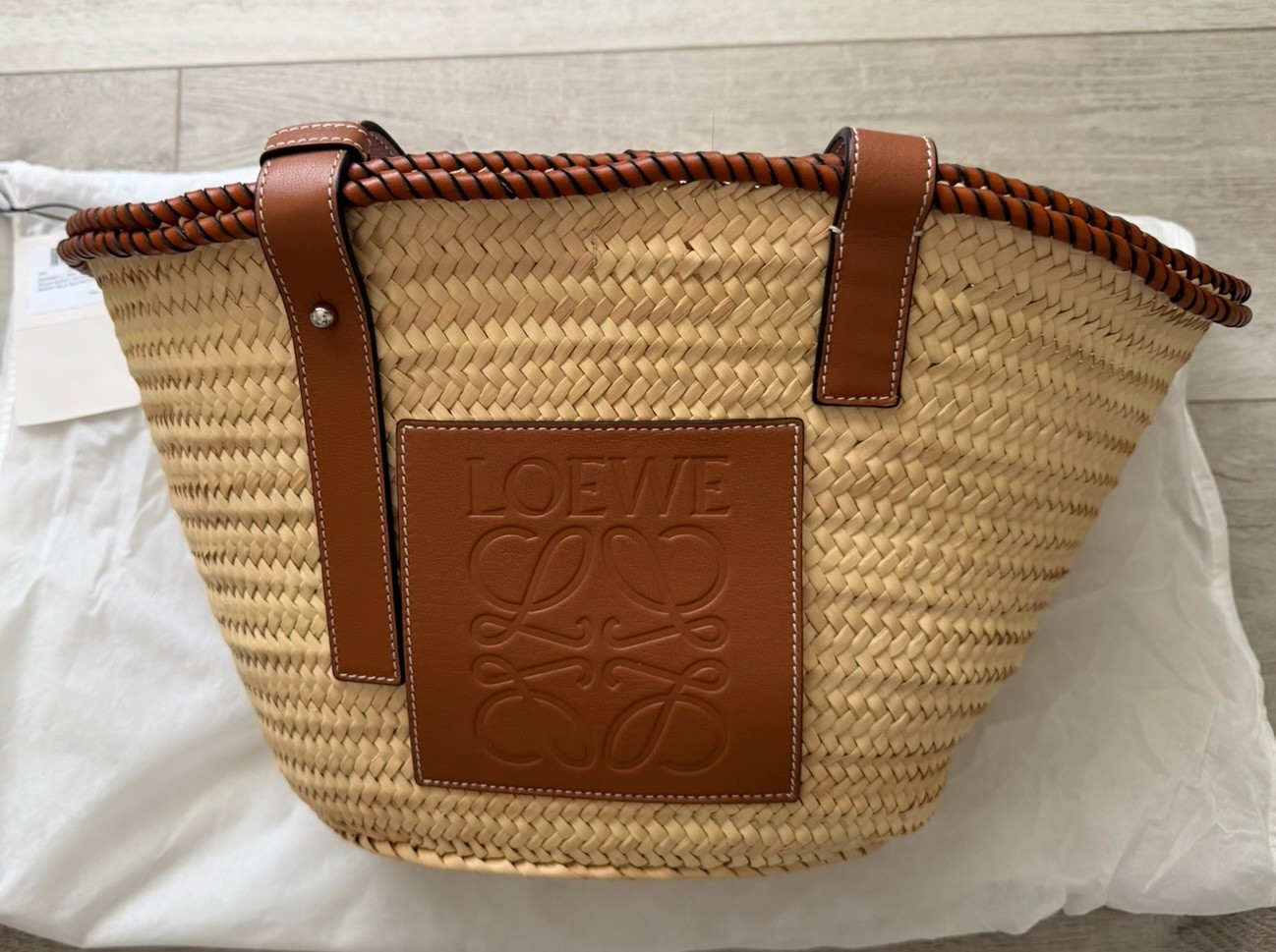 Loewe Small Raffia Anagram Basket Tote Bag Loewe Small Raffia Anagram Basket Tote Bag