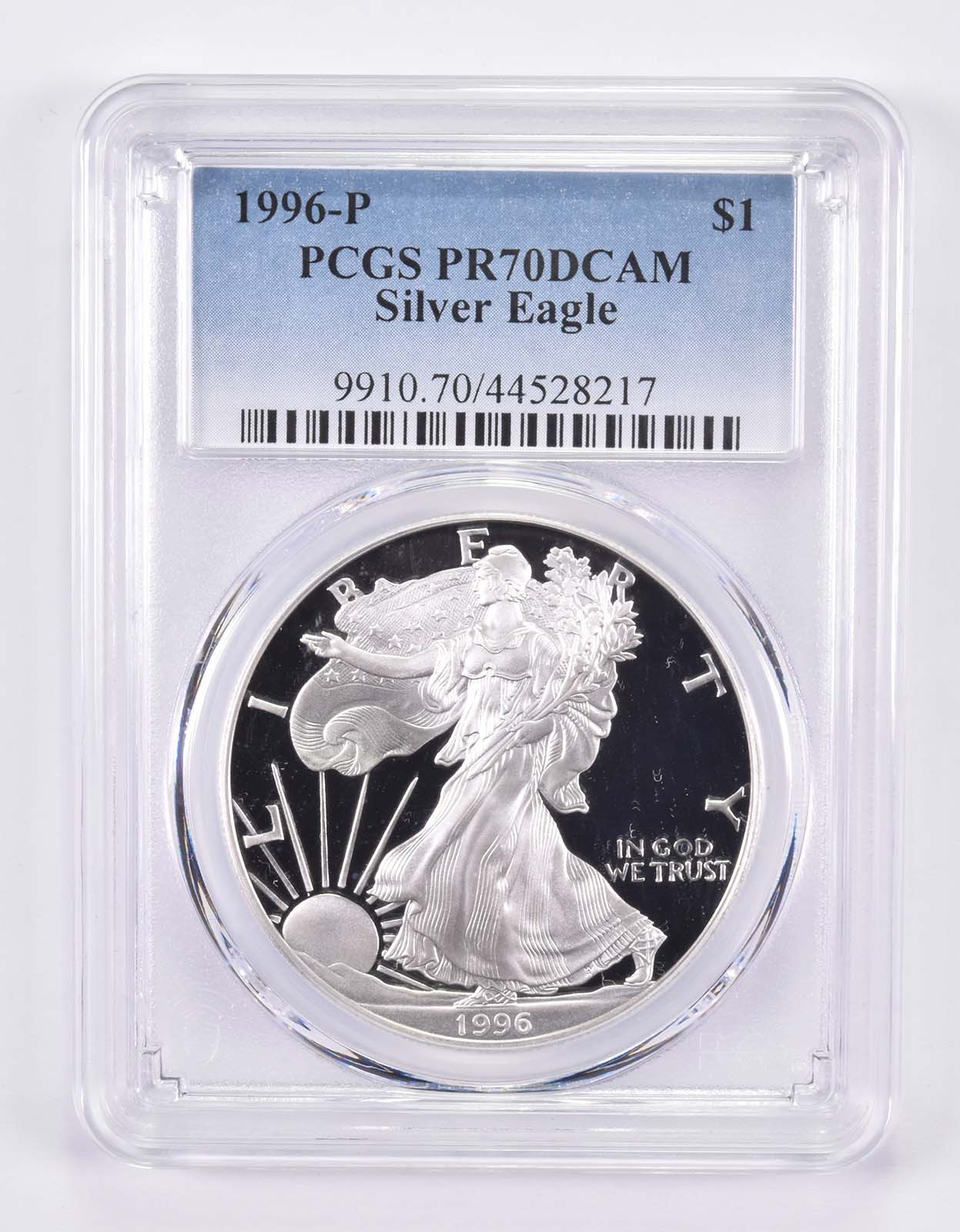1996-P American Silver Eagle PR70 DCAM PCGS Blue Label