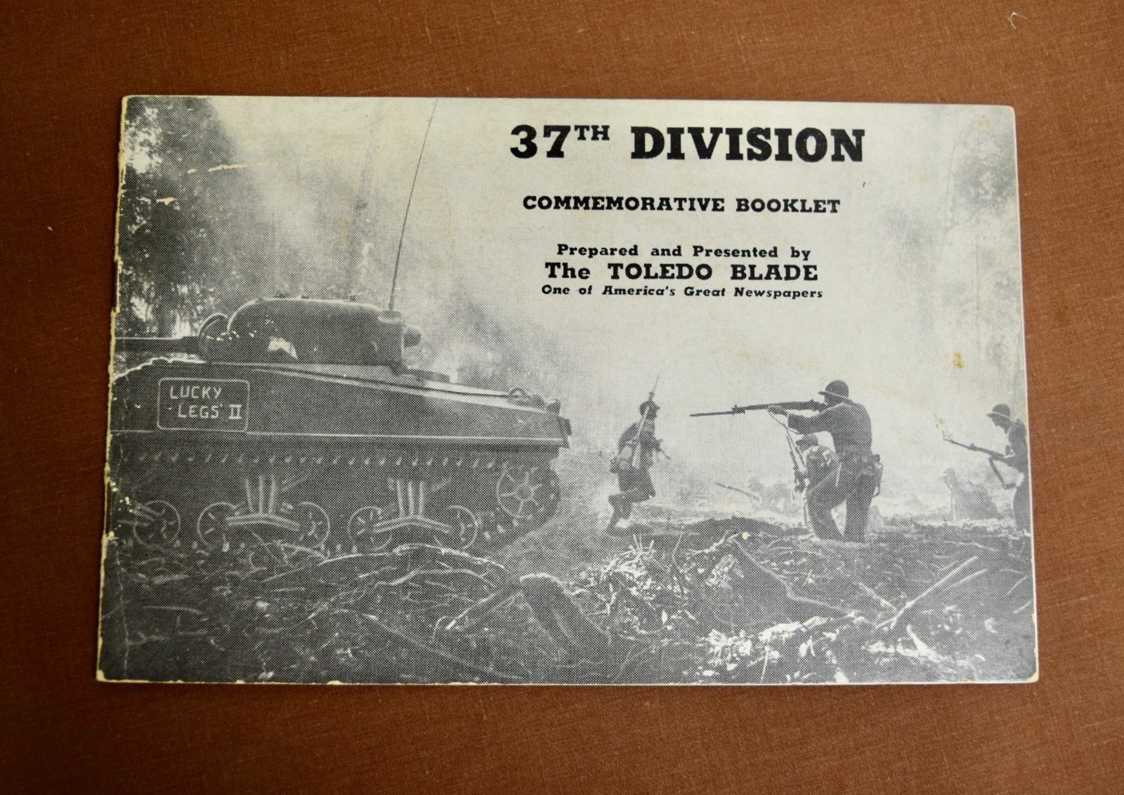 37th Division b/w booklet,  WW2, prepared for 1946 reunion-Toledo, Ohio, 16 pp.