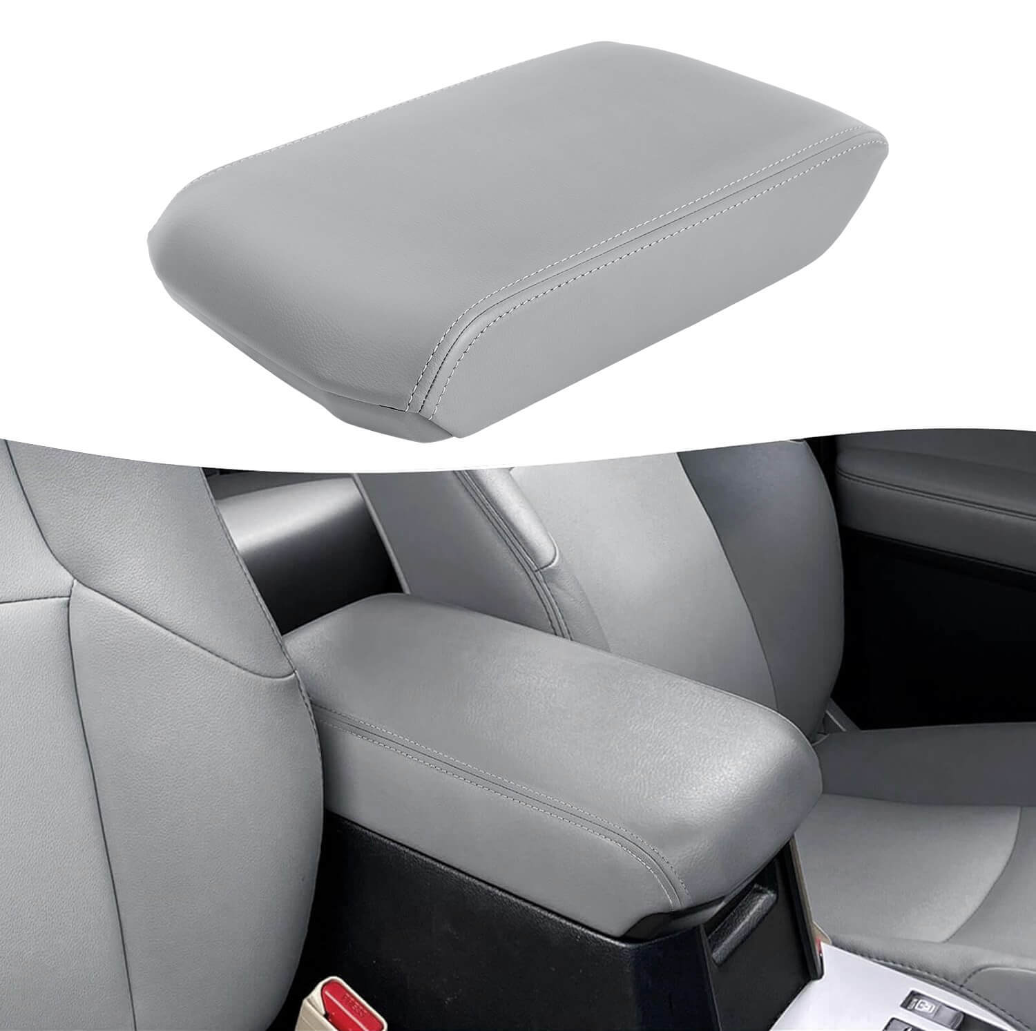 Fits 2010-2023 Toyota 4Runner Center Console Lid Armrest Leather Cover Trim Gray Fits 2010-2023 Toyota 4Runner Center Console Lid Armrest Leather Cover Trim Gray