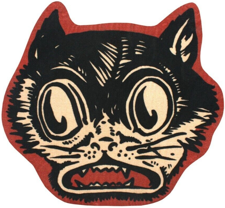 NEW Creepy Co. Beistle FUNKY CAT Accent RUG 36x33\