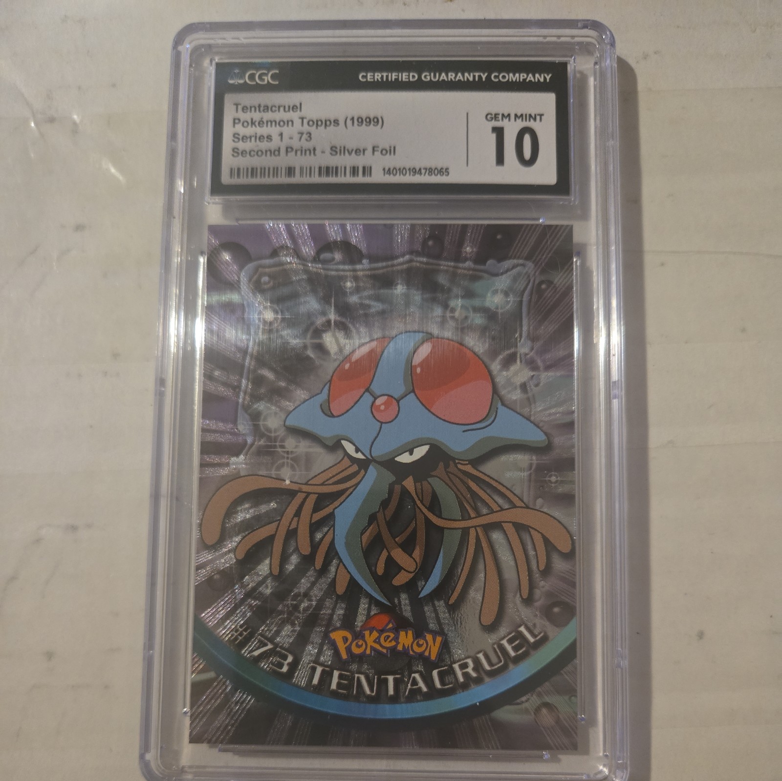 1999 TOPPS POKEMON TV FOIL #73 TENTACRUEL CGC 10