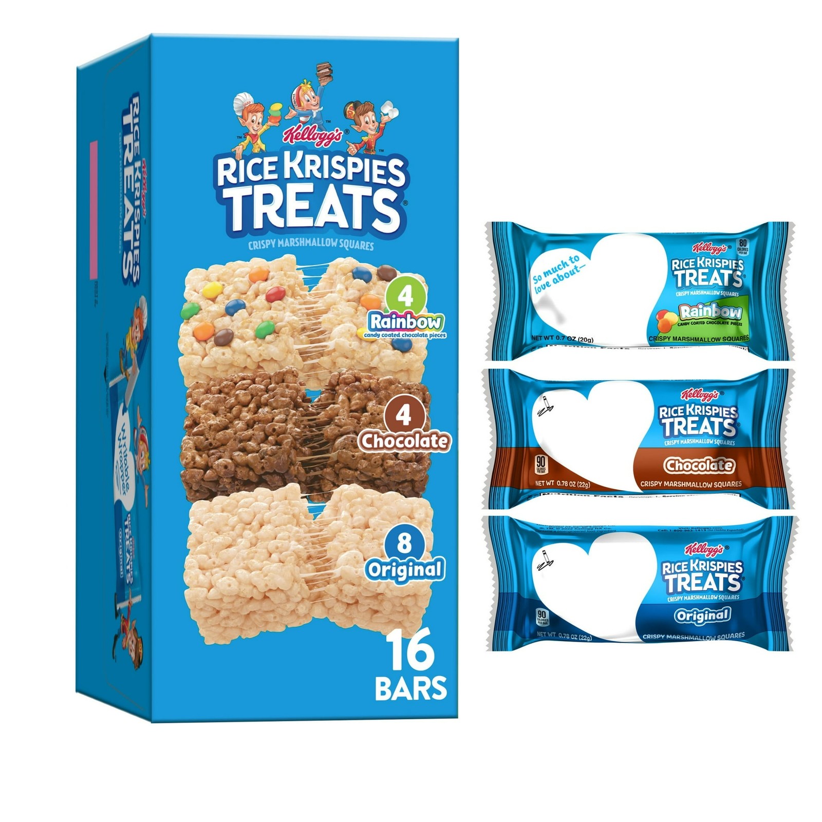 Rice Krispies Treats Crispy Marshmallow Squares Kids Snacks Cereal Bars 12.1 oz