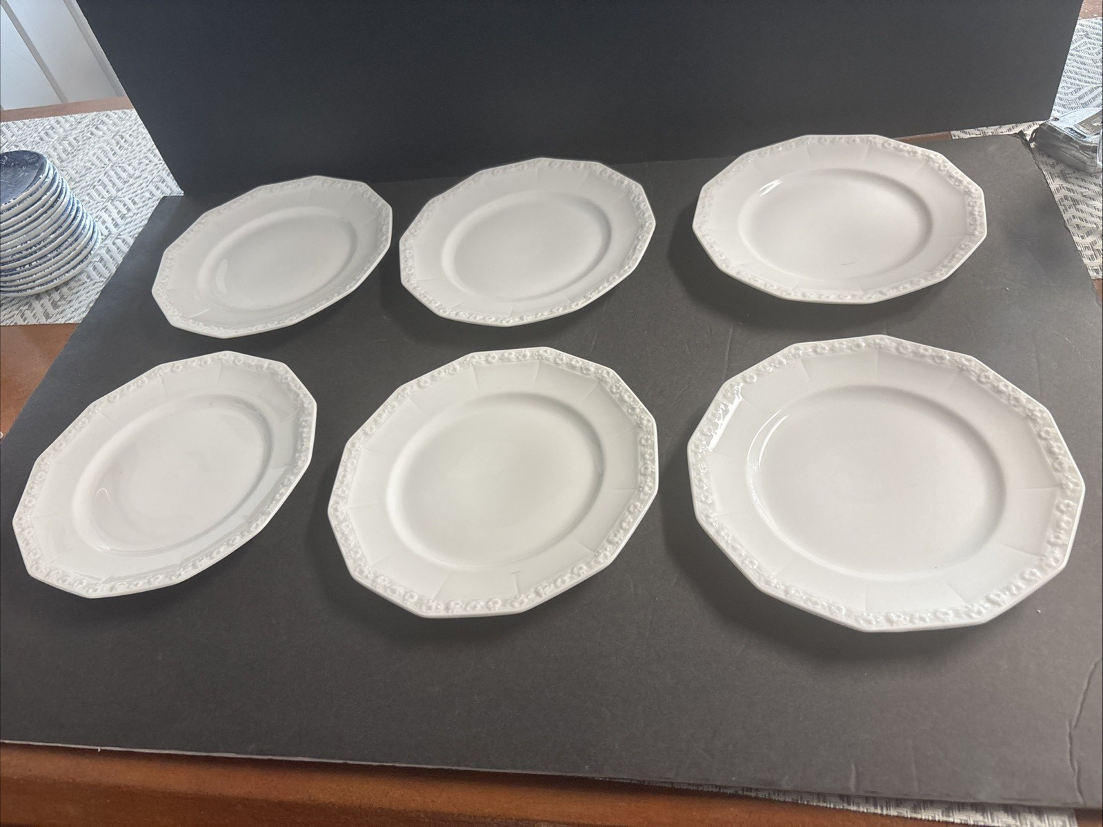 Rosenthal China Maria 12 Sided White Salad Plates 7 3/4 In Set of  6 Never used