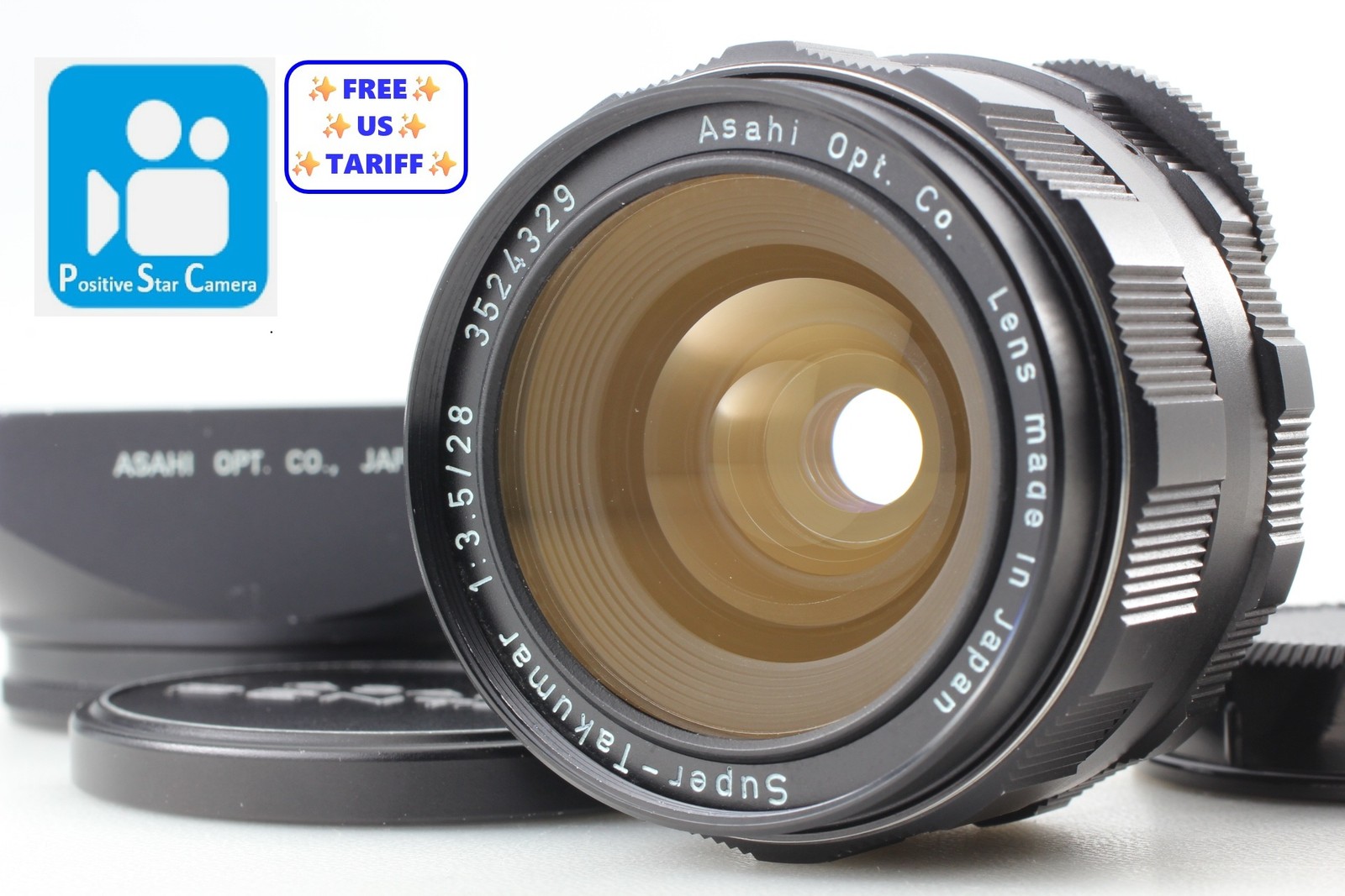 w/ Hood🎦👀🌟Opt MINT🌟 Asahi Pentax Super Takumar 28mm f3.5 From JAPAN